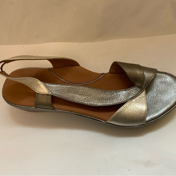 New L'Amour Des Pieds Women's Crotono Low Wedge Slingback Sandal Bronze size 10 - Picture 2 of 12